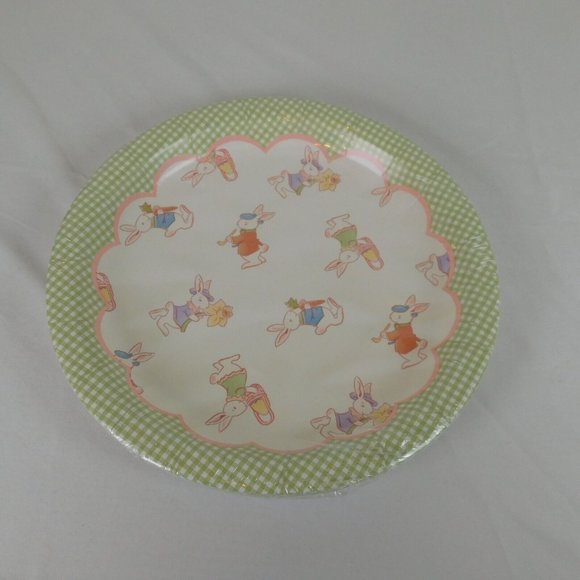 4 Pkgs Easter Holiday Paper Plates Dinner Snack Bunny Rabbit Carrot NIP Check - Picture 8 of 11